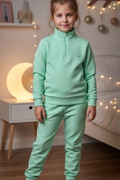 LACOSTE ÇAKIL TAŞI YARIM FERMUARLI KIZ TAKIM Yeşil